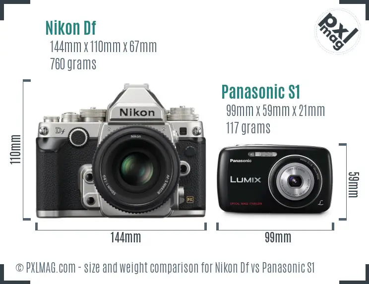 Nikon Df vs Panasonic S1 size comparison