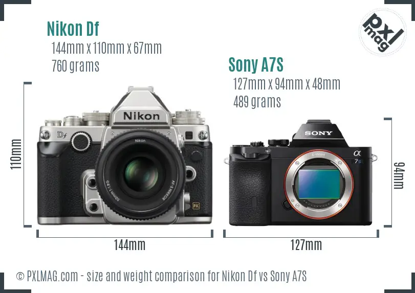Nikon Df vs Sony A7S size comparison Nikon Df vs Sony A7S size comparison
