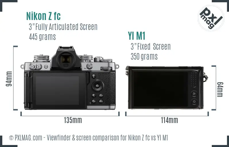 Nikon Z fc vs YI M1 Screen and Viewfinder comparison
