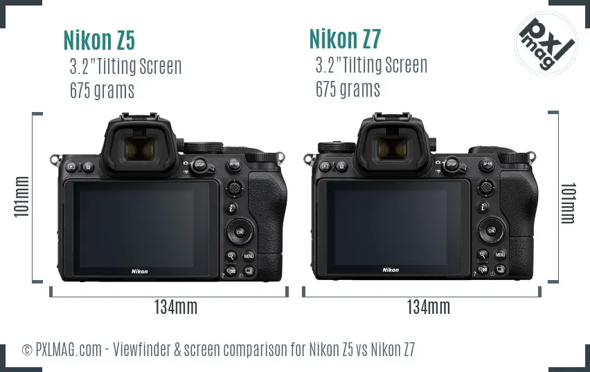 Nikon Z5 vs Nikon Z7 Screen and Viewfinder comparison