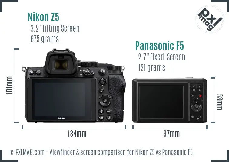 Nikon Z5 vs Panasonic F5 Screen and Viewfinder comparison