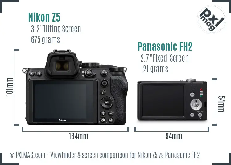 Nikon Z5 vs Panasonic FH2 Screen and Viewfinder comparison