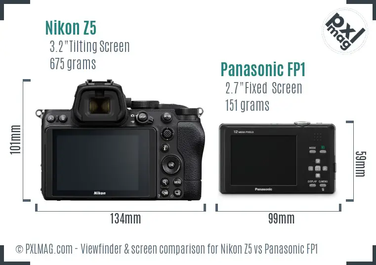 Nikon Z5 vs Panasonic FP1 Screen and Viewfinder comparison