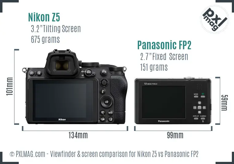 Nikon Z5 vs Panasonic FP2 Screen and Viewfinder comparison