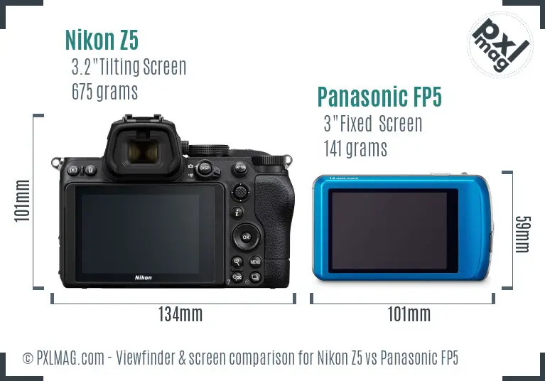 Nikon Z5 vs Panasonic FP5 Screen and Viewfinder comparison