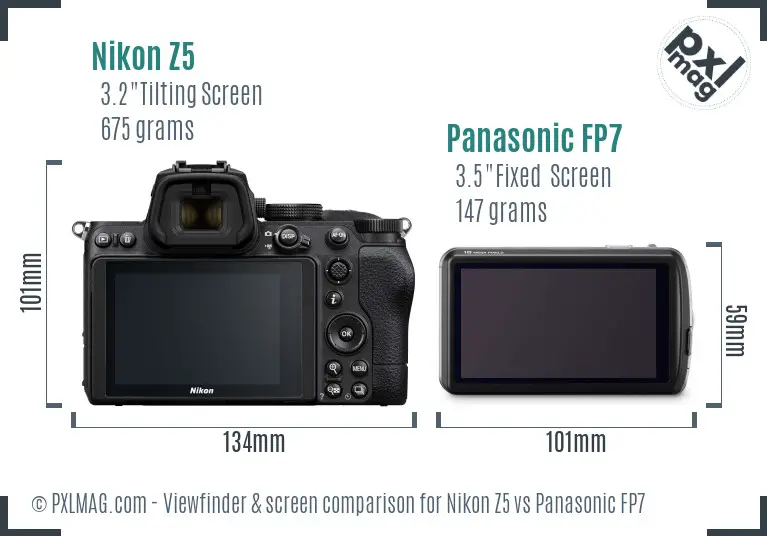 Nikon Z5 vs Panasonic FP7 Screen and Viewfinder comparison