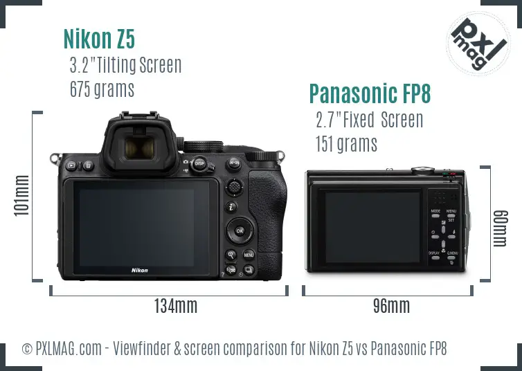 Nikon Z5 vs Panasonic FP8 Screen and Viewfinder comparison