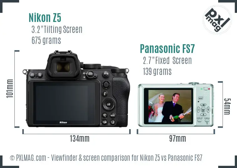 Nikon Z5 vs Panasonic FS7 Screen and Viewfinder comparison Nikon Z5 vs Panasonic FS7 Screen and Viewfinder comparison