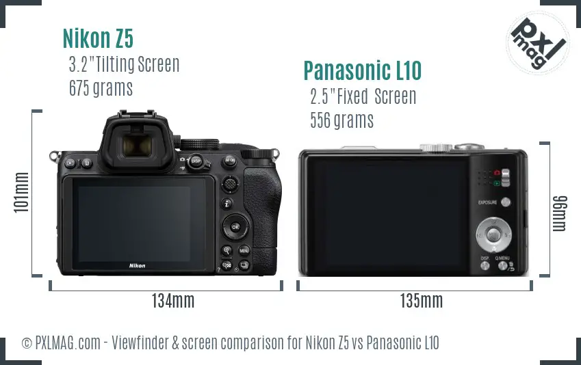 Nikon Z5 vs Panasonic L10 Screen and Viewfinder comparison