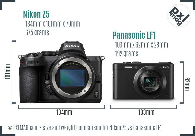 Nikon Z5 vs Panasonic LF1 size comparison Nikon Z5 vs Panasonic LF1 size comparison