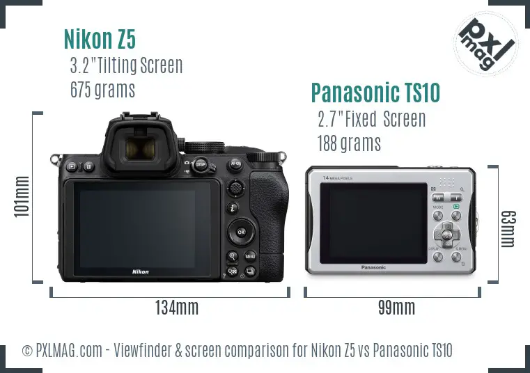 Nikon Z5 vs Panasonic TS10 Screen and Viewfinder comparison