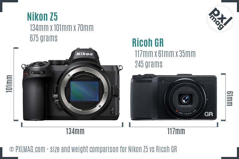 Nikon Z5 vs Ricoh GR size comparison Nikon Z5 vs Ricoh GR size comparison