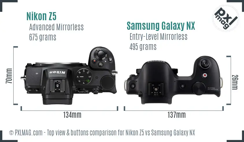Top view design and control layout comparison
