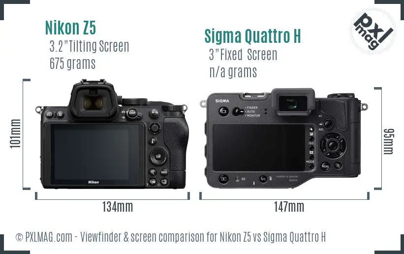 Nikon Z5 vs Sigma Quattro H Screen and Viewfinder comparison