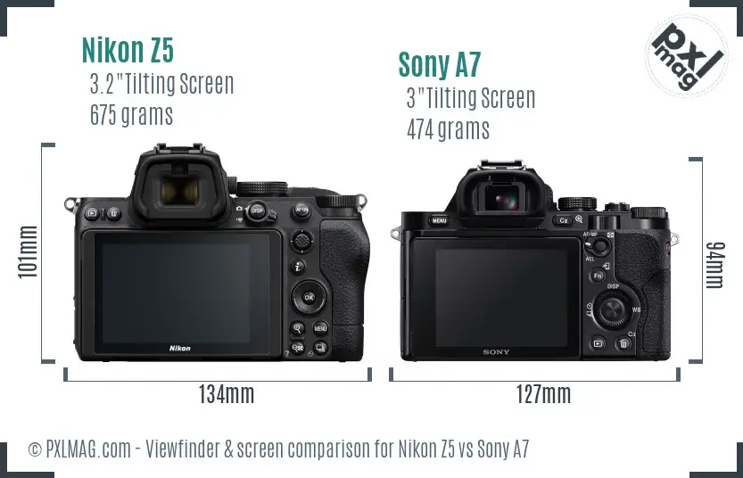 Nikon Z5 vs Sony A7 Screen and Viewfinder comparison