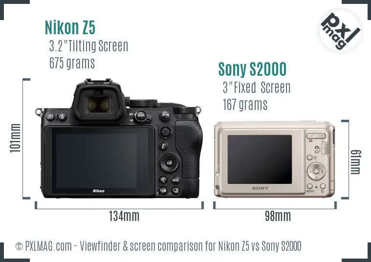 Nikon Z5 vs Sony S2000 Screen and Viewfinder comparison Nikon Z5 vs Sony S2000 Screen and Viewfinder comparison