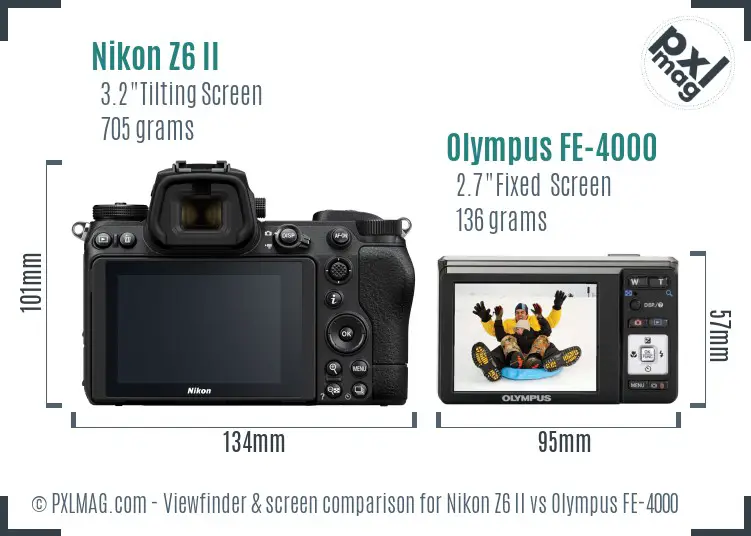 Nikon Z6 II vs Olympus FE-4000 Screen and Viewfinder comparison
