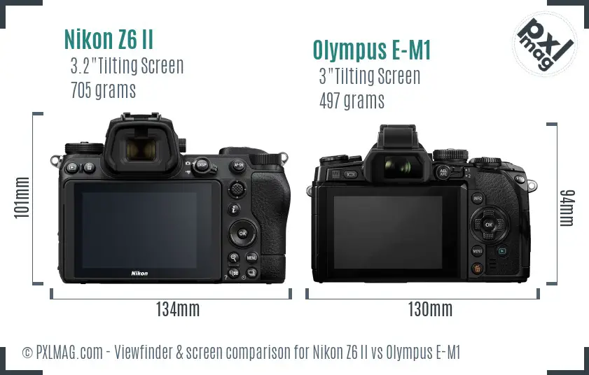 Nikon Z6 II vs Olympus E-M1 Screen and Viewfinder comparison