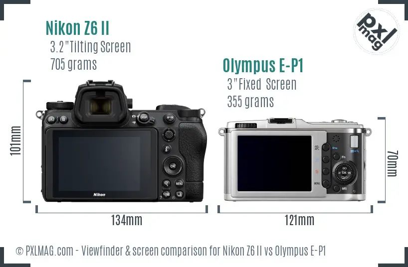 Nikon Z6 II vs Olympus E-P1 Screen and Viewfinder comparison