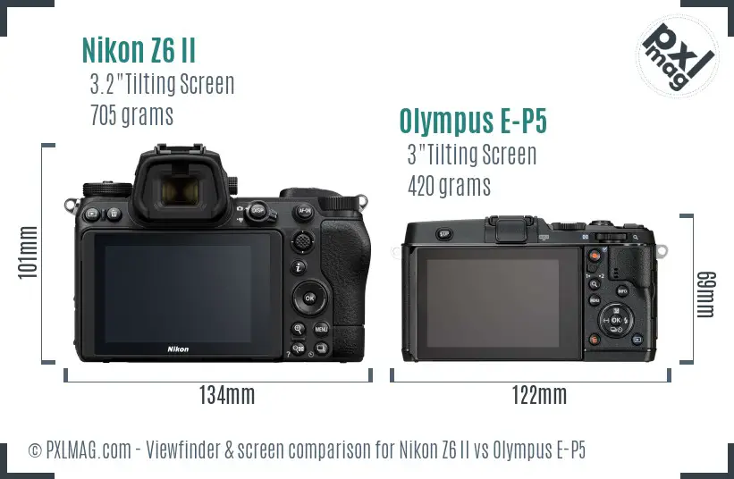 Nikon Z6 II vs Olympus E-P5 Screen and Viewfinder comparison