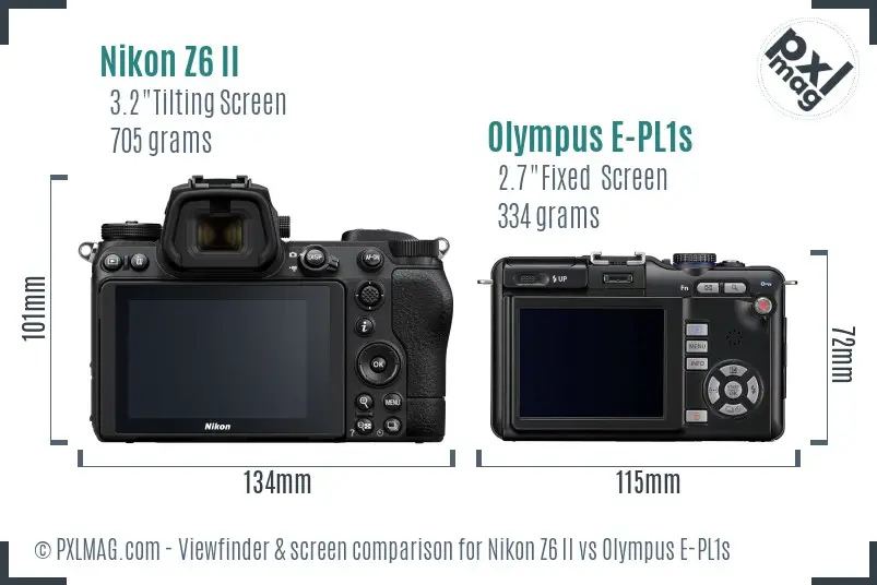 Nikon Z6 II vs Olympus E-PL1s Screen and Viewfinder comparison