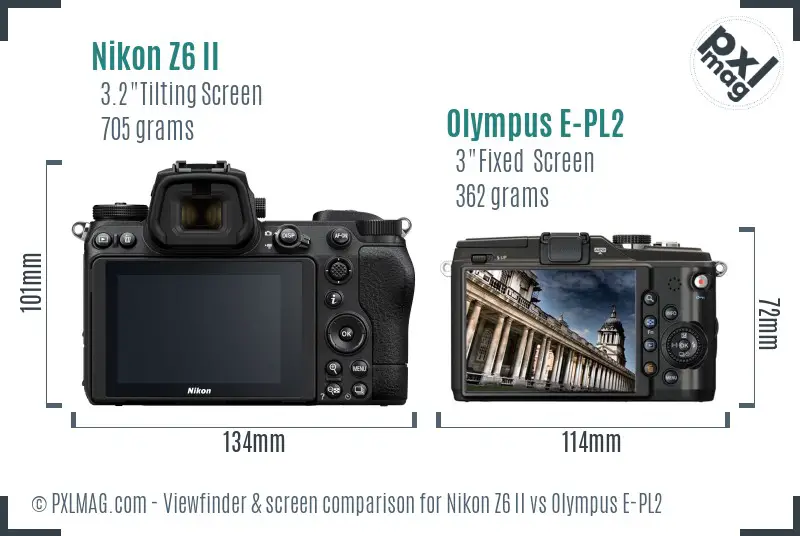 Nikon Z6 II vs Olympus E-PL2 Screen and Viewfinder comparison