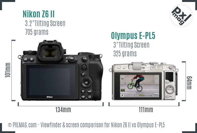 Nikon Z6 II vs Olympus E-PL5 Screen and Viewfinder comparison