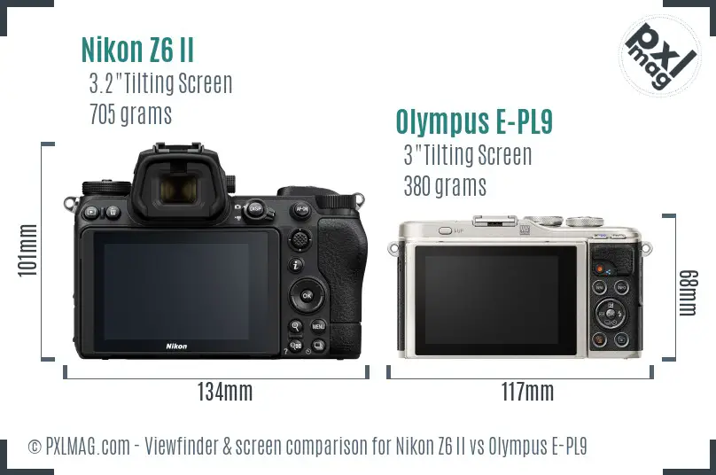 Nikon Z6 II vs Olympus E-PL9 Screen and Viewfinder comparison