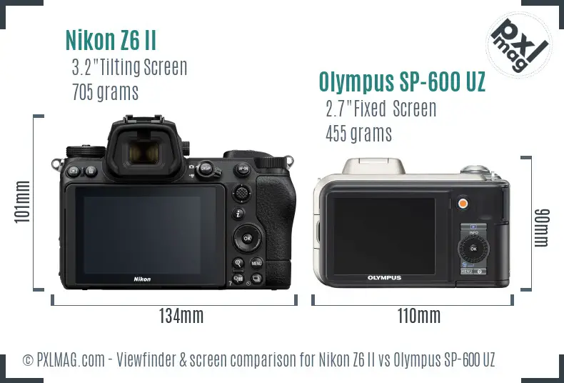 Nikon Z6 II vs Olympus SP-600 UZ Screen and Viewfinder comparison