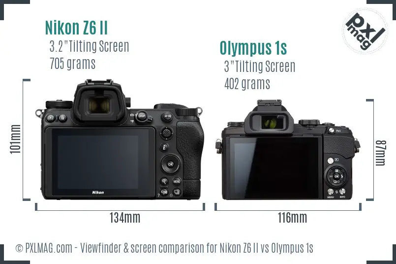 Nikon Z6 II vs Olympus 1s Screen and Viewfinder comparison