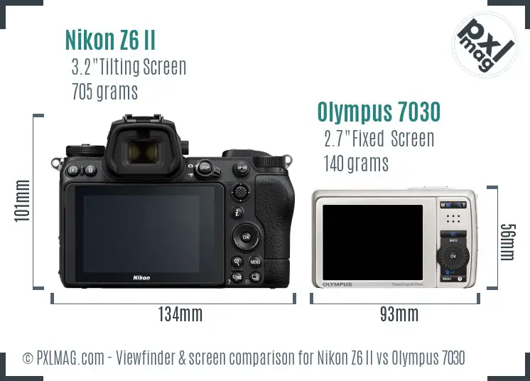Nikon Z6 II vs Olympus 7030 Screen and Viewfinder comparison
