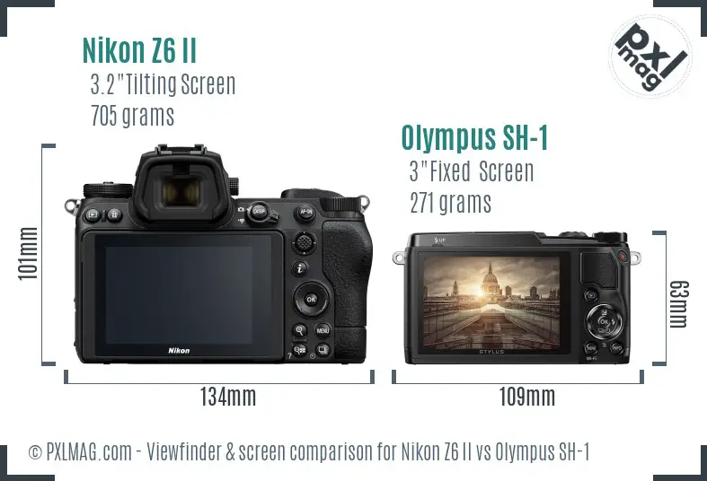 Nikon Z6 II vs Olympus SH-1 Screen and Viewfinder comparison