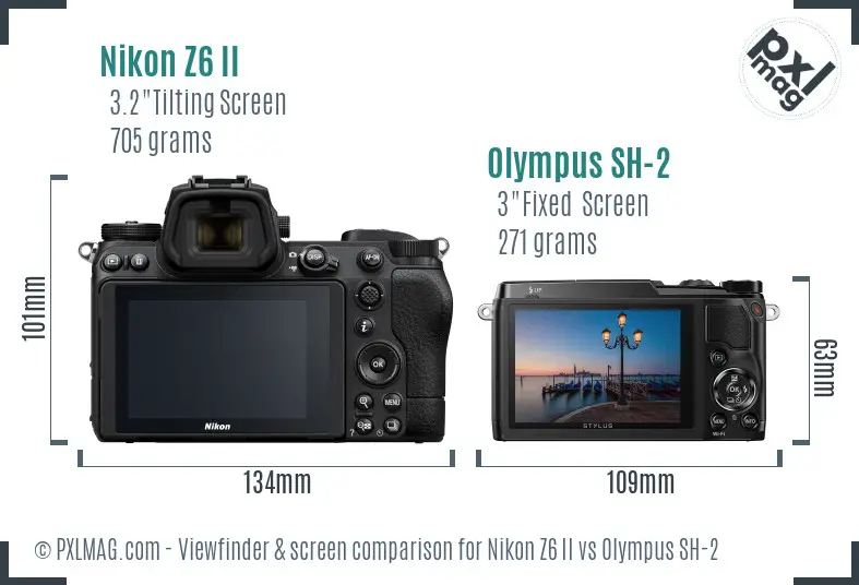 Nikon Z6 II vs Olympus SH-2 Screen and Viewfinder comparison