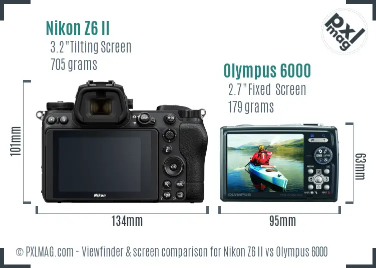 Nikon Z6 II vs Olympus 6000 Screen and Viewfinder comparison