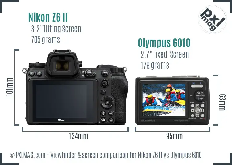 Nikon Z6 II vs Olympus 6010 Screen and Viewfinder comparison
