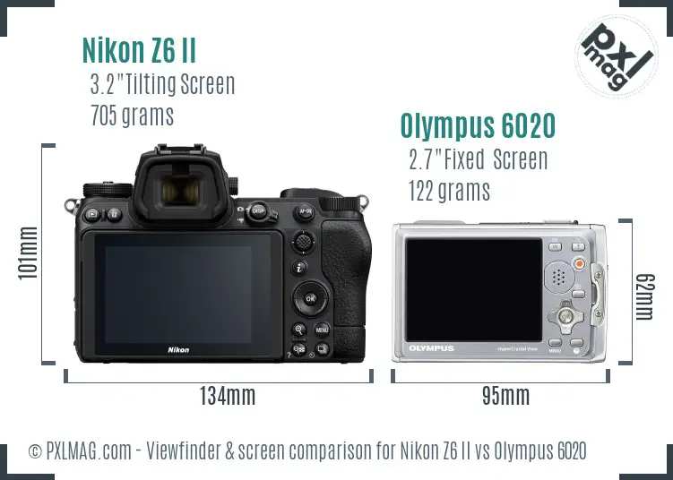Nikon Z6 II vs Olympus 6020 Screen and Viewfinder comparison