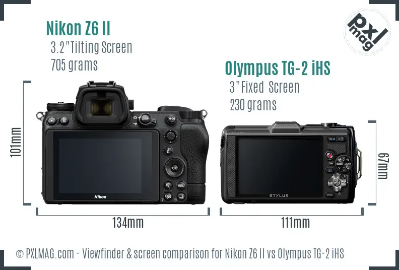 Nikon Z6 II vs Olympus TG-2 iHS Screen and Viewfinder comparison