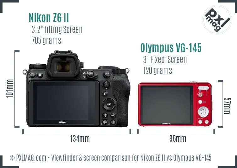 Nikon Z6 II vs Olympus VG-145 Screen and Viewfinder comparison