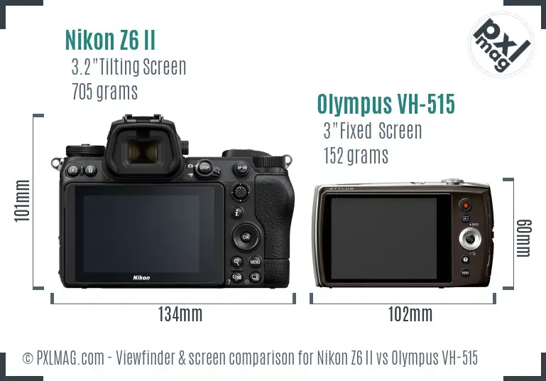 Nikon Z6 II vs Olympus VH-515 Screen and Viewfinder comparison