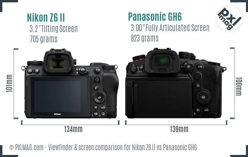 Nikon Z6 II vs Panasonic GH6 Screen and Viewfinder comparison Nikon Z6 II vs Panasonic GH6 Screen and Viewfinder comparison