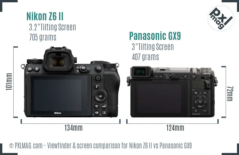 Nikon Z6 II vs Panasonic GX9 Screen and Viewfinder comparison