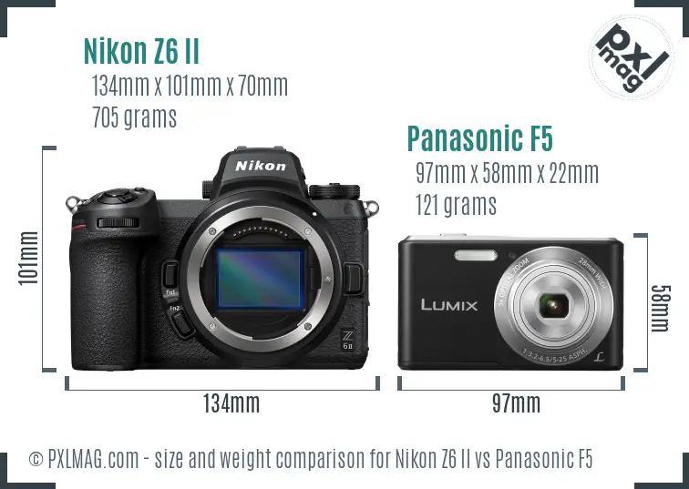 Nikon Z6 II vs Panasonic F5 size comparison