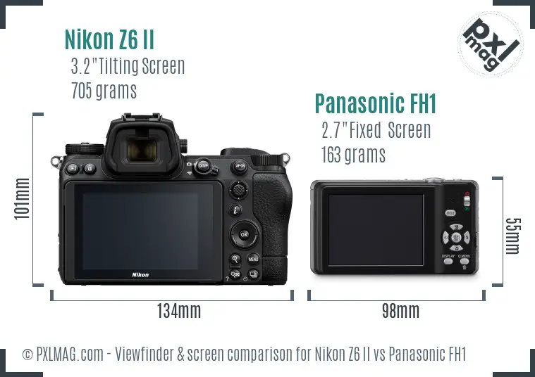 Nikon Z6 II vs Panasonic FH1 Screen and Viewfinder comparison