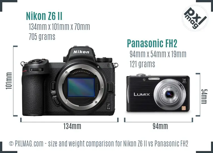 Nikon Z6 II vs Panasonic FH2 size comparison
