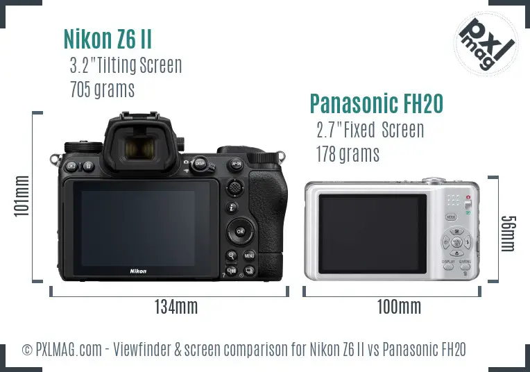 Nikon Z6 II vs Panasonic FH20 Screen and Viewfinder comparison