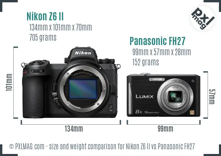 Nikon Z6 II vs Panasonic FH27 size comparison