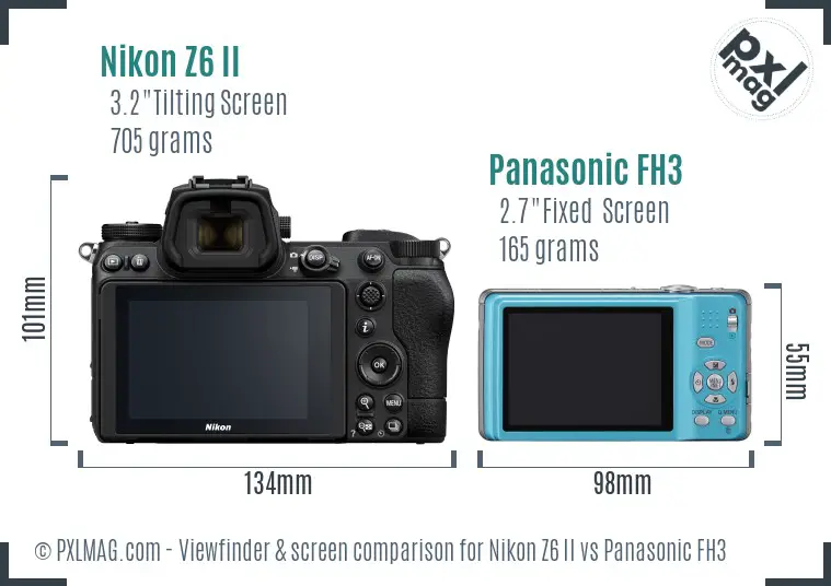 Nikon Z6 II vs Panasonic FH3 Screen and Viewfinder comparison