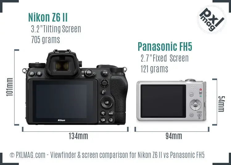 Nikon Z6 II vs Panasonic FH5 Screen and Viewfinder comparison