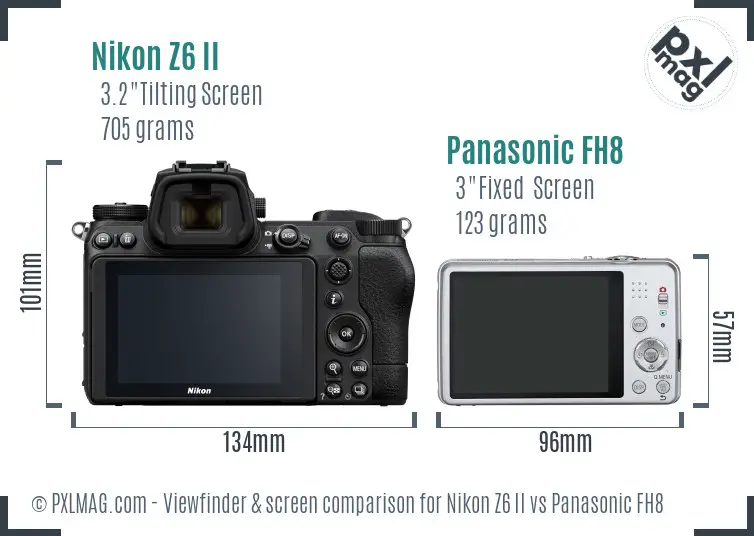 Nikon Z6 II vs Panasonic FH8 Screen and Viewfinder comparison