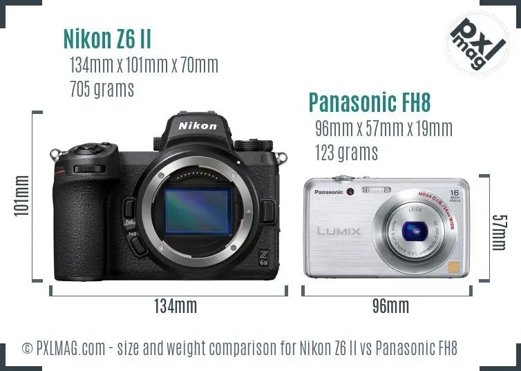 Nikon Z6 II vs Panasonic FH8 size comparison